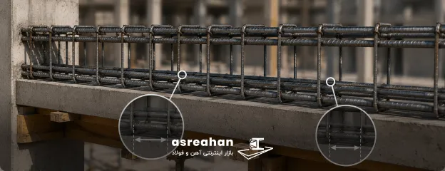 حداقل و حداکثر فاصله خاموت در تیرها