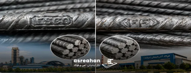 تفاوت میلگرد اصفهان و میانه از نظر علامت اختصاری